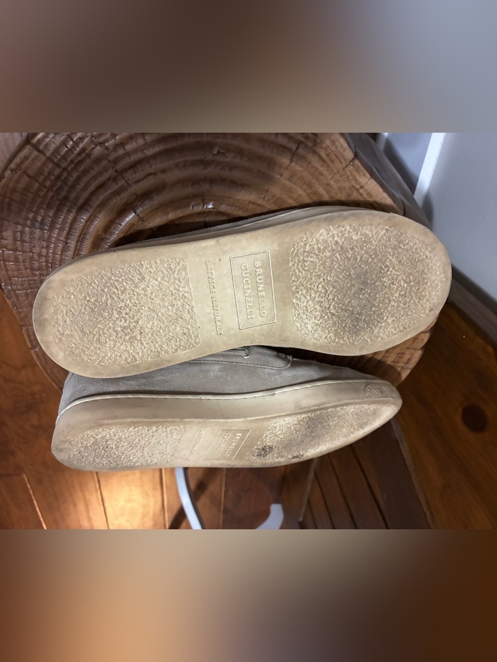 BRUNELLO CUCINELLI Men’s Hybrid Suede Loafers Beige 42 / 9 US Made In Italy - Picture 6 of 11